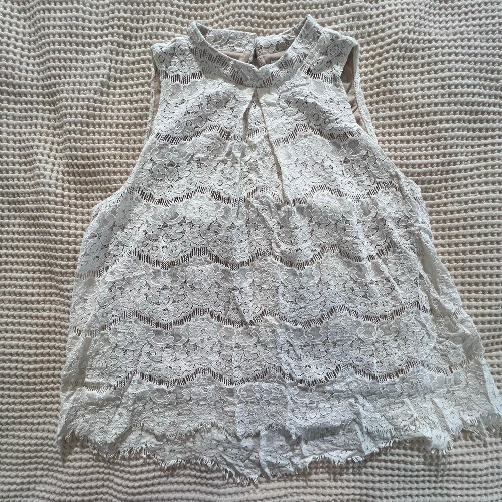 Love, Fire White Lace Romper Women's Small Sleeveless Boho
